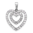 Sterling Silver Double Heart Pendant with Cubic Zirconia, Romantic Symbolic Jewelry for Women