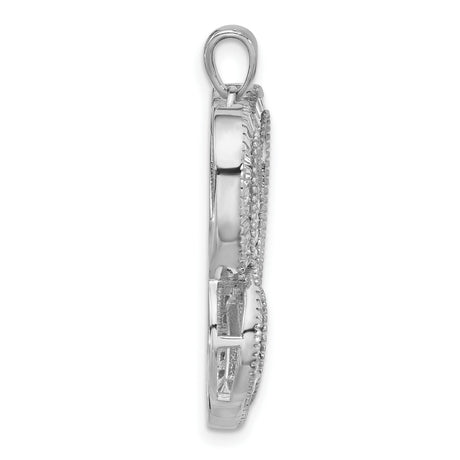 Sterling Silver Pendant with Cubic Zirconia, Interlocking Hearts, Romantic Jewelry for Women