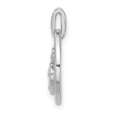 Polished CZ Hearts in Circle Charm Pendant in Real 925 Sterling Silver