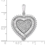 Sterling Silver Heart Pendant with Cubic Zirconia, Romantic Symbolic Jewelry for Women