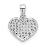 Sterling Silver Heart Pendant with Cubic Zirconia Pavé Setting, Romantic Jewelry for Women