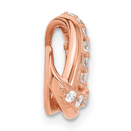Sterling Silver Celtic Trinity Knot Ring with Clear Cubic Zirconia, Interwoven Design for Women
