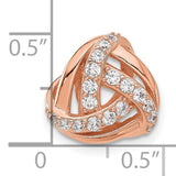 Sterling Silver Celtic Trinity Knot Ring with Clear Cubic Zirconia, Interwoven Design for Women