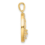 Gold Plated CZ Stars Circle Charm Pendant in Real 925 Sterling SIlver