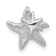 Textured Starfish Chain Slide Charm Pendant in Real 925 Sterling Silver