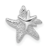 Textured Starfish Chain Slide Charm Pendant in Real 925 Sterling Silver