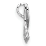 Sterling Silver Leaf Pendant with Textured Detailing, Modern Botanical Design
