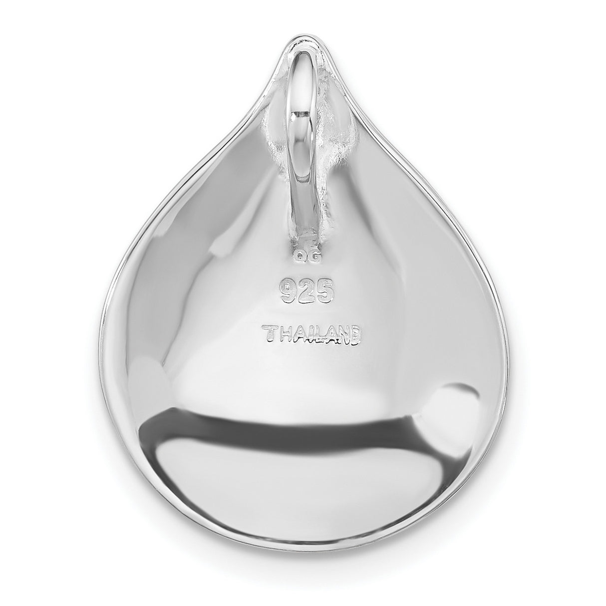 Sterling Silver Teardrop Pendant with Polished Finish, Minimalist Spiritual Jewelry for Women