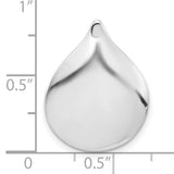 Sterling Silver Teardrop Pendant with Polished Finish, Minimalist Spiritual Jewelry for Women