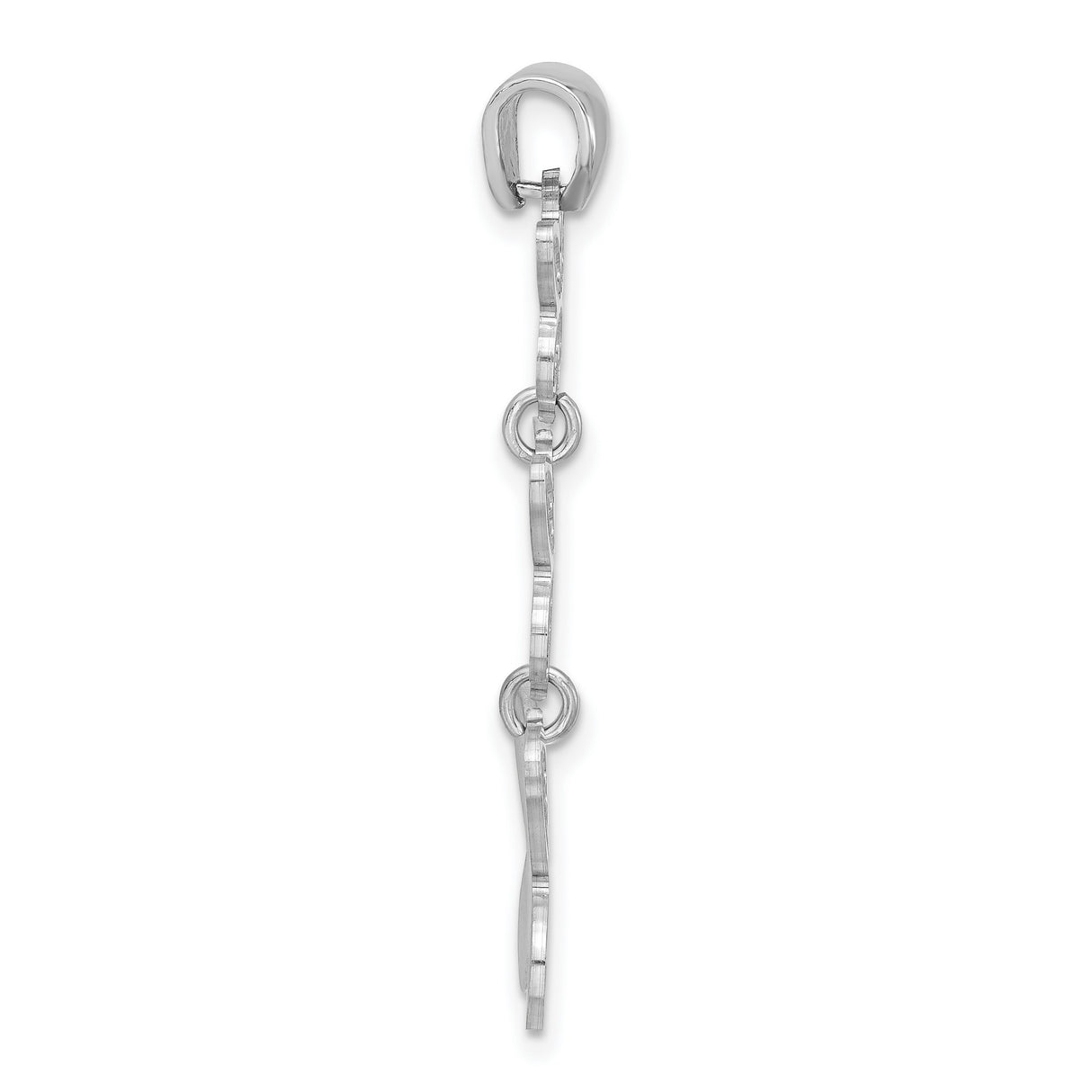 Sterling Silver Butterfly Pendant with Triple Drop Design and Textured Wings