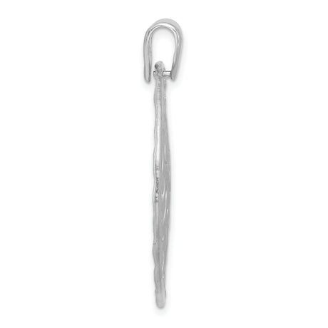 Sterling Silver Round Pendant with Abstract Maze Design, Brushed and Polished Finish