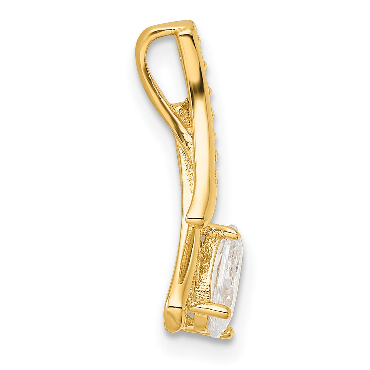Gold Plated Fancy CZ Chain Slide Charm Pendant in Real 925 Sterling SIlver