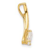 Gold Plated Fancy CZ Chain Slide Charm Pendant in Real 925 Sterling SIlver
