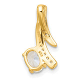 Gold Plated Fancy CZ Chain Slide Charm Pendant in Real 925 Sterling SIlver