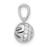 Sterling Silver Dome Pendant with Pavé Cluster Cubic Zirconia
