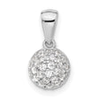 Sterling Silver Dome Pendant with Pavé Cluster Cubic Zirconia