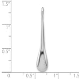 Polished Teardrop Charm Pendant in Real 925 Sterling Silver