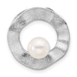 Freshwater Pearl Scratch Finish Charm Pendant in Real 925 Sterling Silver