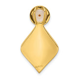 Sterling Silver Pendant with White Pearl, Hammered Diamond-Shaped Design, Modern Minimalist Style
