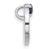 Sterling Silver Circle Pendant with Blue Sapphire and Cubic Zirconia Halo Design