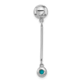 Sterling Silver Dangle Earrings with Turquoise Stones, Sleek Bar Drop Boho Style