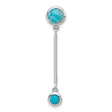 Sterling Silver Dangle Earrings with Turquoise Stones, Sleek Bar Drop Boho Style