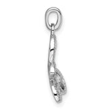 Sterling Silver Butterfly Pendant with Open Filigree Wings and Cubic Zirconia Accents