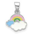 Sterling Silver Rainbow Cloud Pendant with Pastel Enamel Design, Whimsical Charm Jewelry