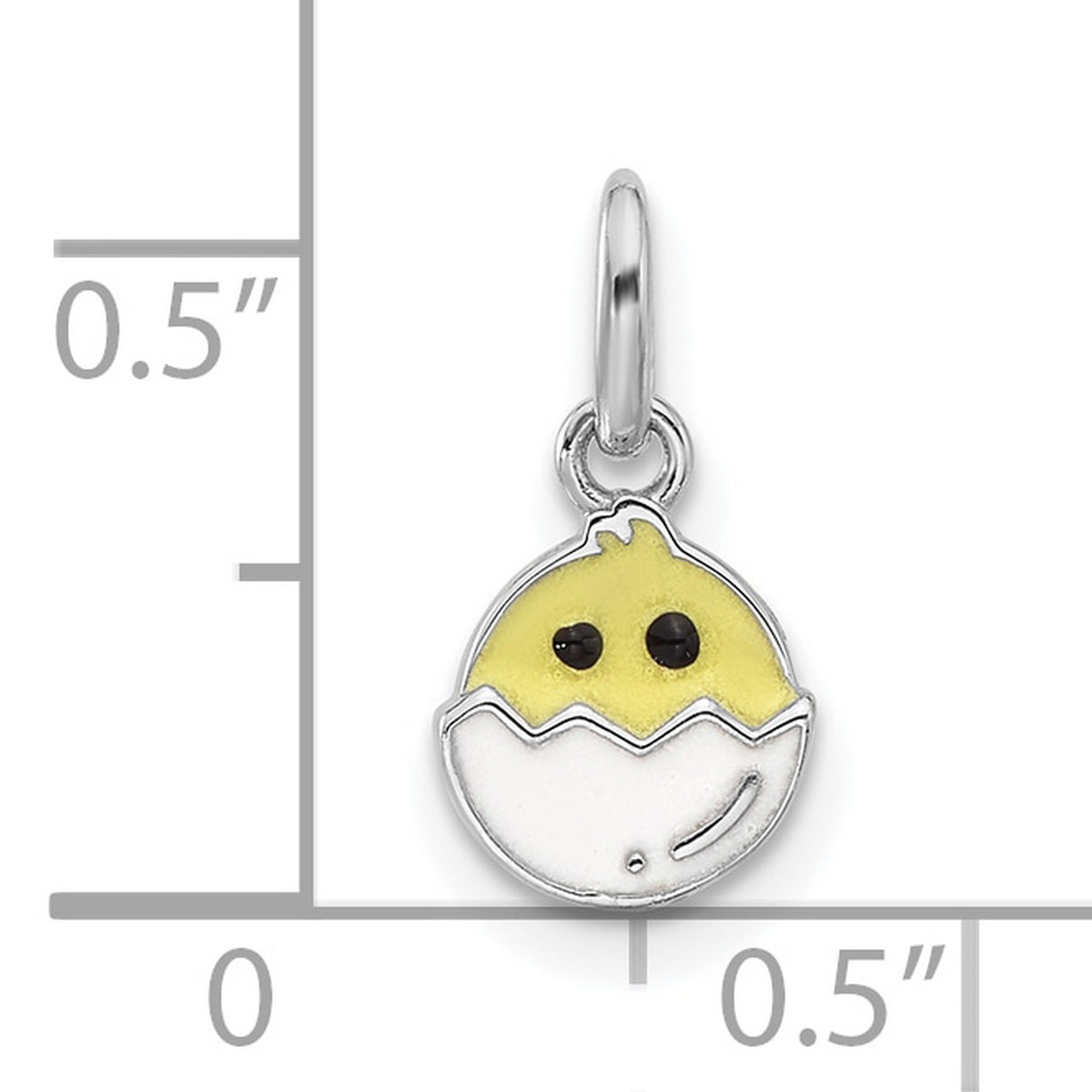 Sterling Silver Pendant Charm, Enamel Chick Hatching Egg, Easter Whimsical Animal Theme