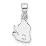 Multi-color Enameled Cat Childrens Charm Pendant in Real 925 Sterling Silver