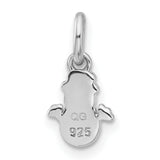 Sterling Silver Snowman Pendant with Colorful Enamel, Scarf and Top Hat Design