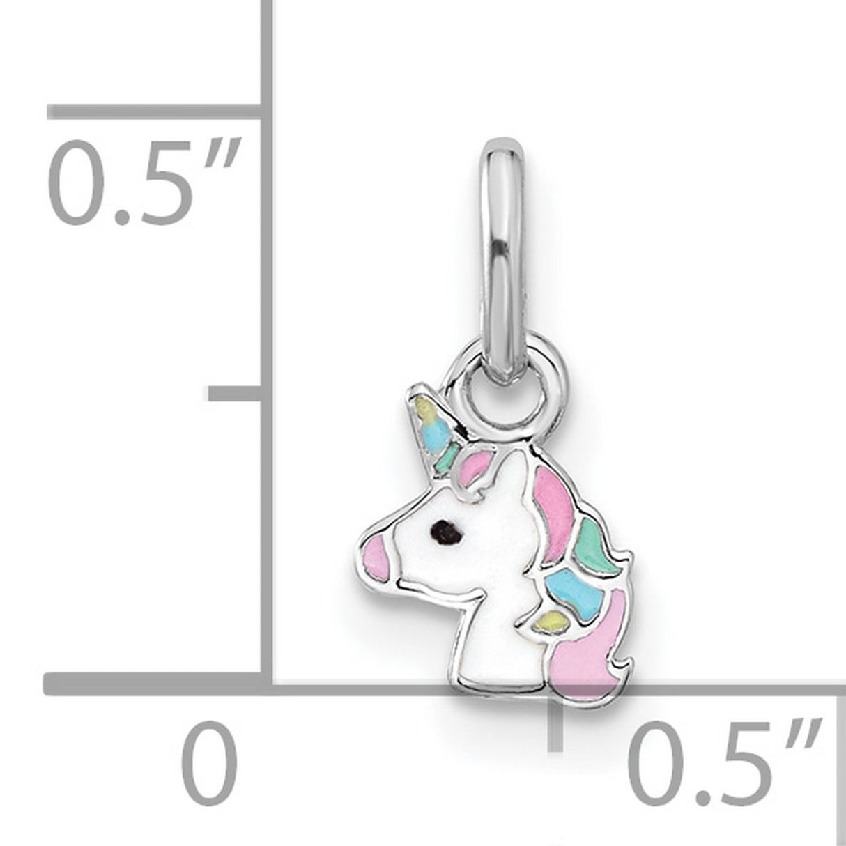 Sterling Silver Unicorn Pendant with Pink, Blue, and Yellow Pastel Enamel