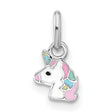 Sterling Silver Unicorn Pendant with Pink, Blue, and Yellow Pastel Enamel
