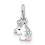 Sterling Silver Unicorn Pendant with Pink, Blue, and Yellow Pastel Enamel
