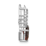 Sterling Silver Teardrop Pendant with Garnet and Cubic Zirconia Accents for Women