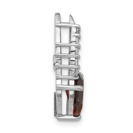 Sterling Silver Teardrop Pendant with Garnet and Cubic Zirconia Accents for Women
