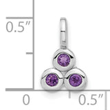 Sterling Silver Pendant with Amethyst Trio in Triangle Cluster Design, Spiritual Symbolism for Women
