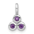 Sterling Silver Pendant with Amethyst Trio in Triangle Cluster Design, Spiritual Symbolism for Women