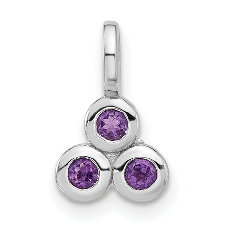 Sterling Silver Pendant with Amethyst Trio in Triangle Cluster Design, Spiritual Symbolism for Women