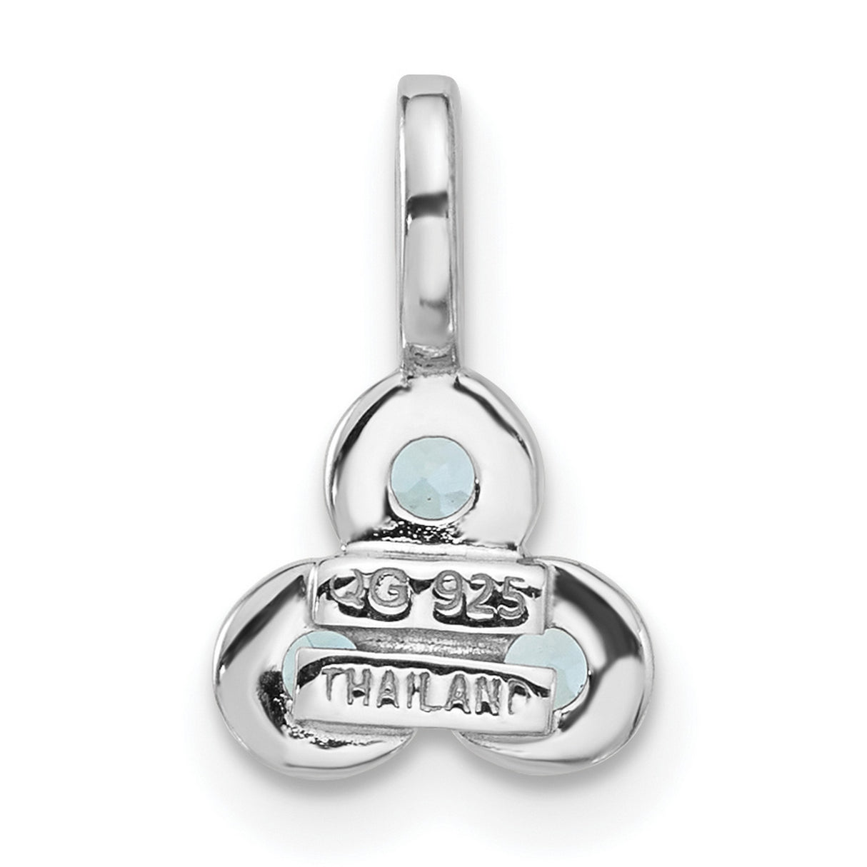 Sterling Silver Pendant with Swiss Blue Topaz Triangular Cluster, Minimalist Unity Design