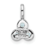 Sterling Silver Pendant with Swiss Blue Topaz Triangular Cluster, Minimalist Unity Design
