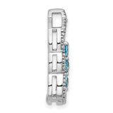 Sterling Silver Pendant with Swiss Blue Topaz, Vintage Milgrain Detail and Beaded Accents