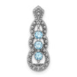 Sterling Silver Pendant with Swiss Blue Topaz, Vintage Milgrain Detail and Beaded Accents