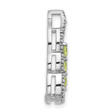 Sterling Silver Infinity Pendant with Peridot in Vintage Loop Design for Women