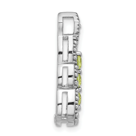 Sterling Silver Infinity Pendant with Peridot in Vintage Loop Design for Women