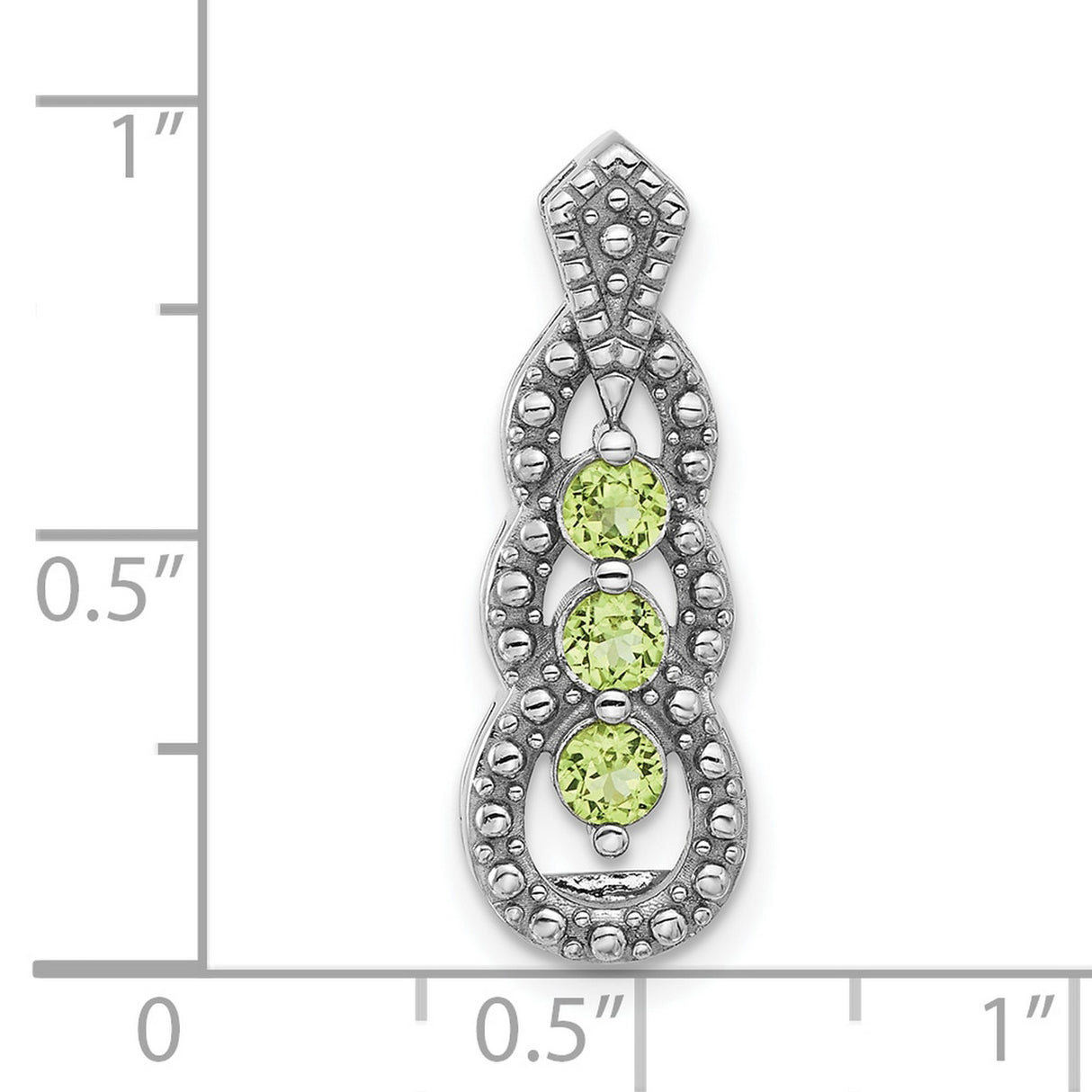 Sterling Silver Infinity Pendant with Peridot in Vintage Loop Design for Women