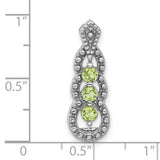 Sterling Silver Infinity Pendant with Peridot in Vintage Loop Design for Women