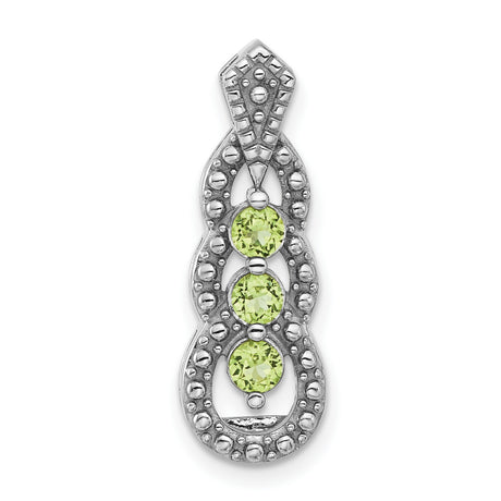 Sterling Silver Infinity Pendant with Peridot in Vintage Loop Design for Women