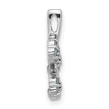 Sterling Silver Pendant with Swiss Blue Topaz, Floral Vine Design for Women