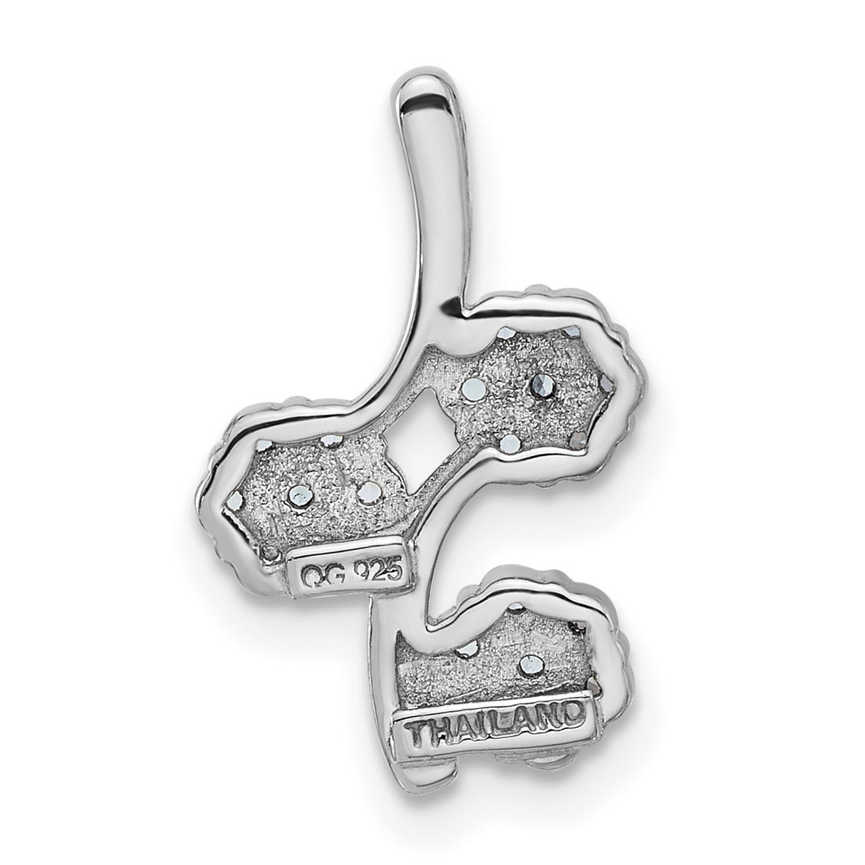 Sterling Silver Pendant with Swiss Blue Topaz, Floral Vine Design for Women